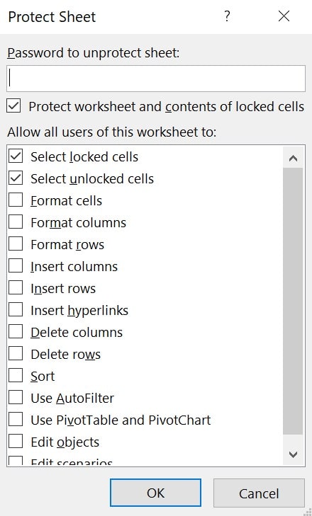 Protect Sheet Window in Excel